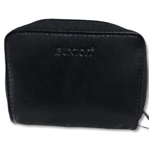 Buxton “Wizard” leather accordion file card zip up wallet
